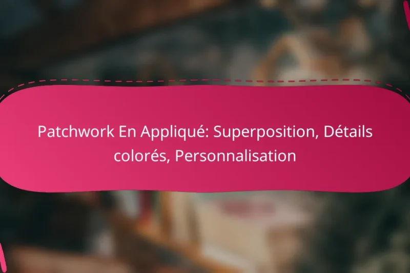 Patchwork En Appliqué: Superposition, Détails colorés, Personnalisation