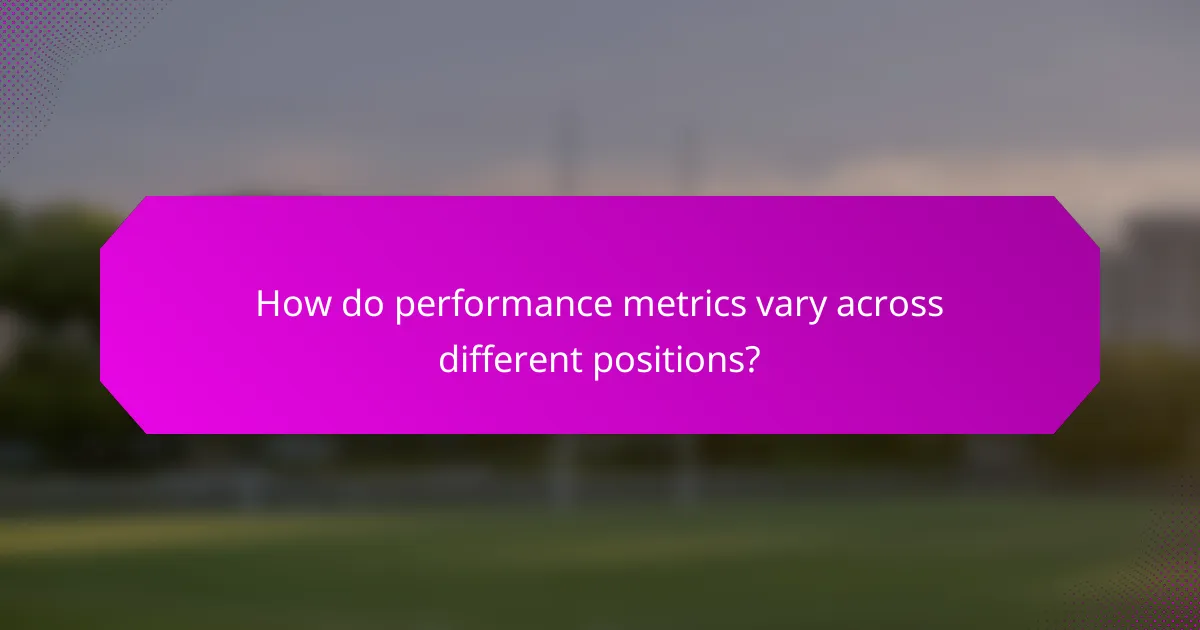 How do performance metrics vary across different positions?