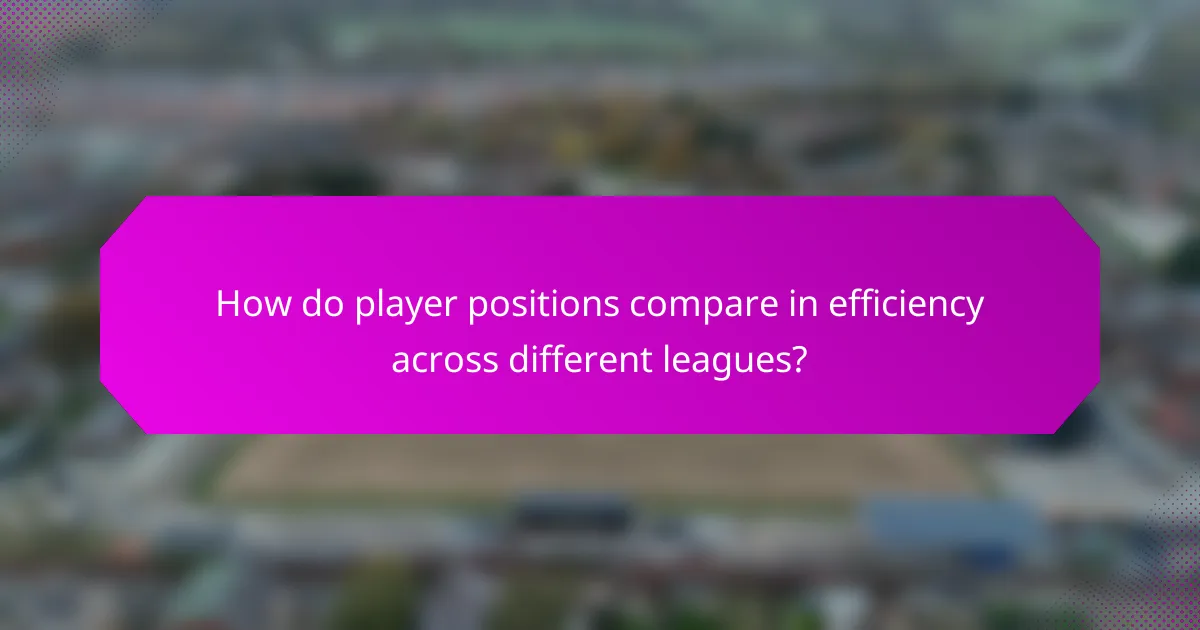 How do player positions compare in efficiency across different leagues?