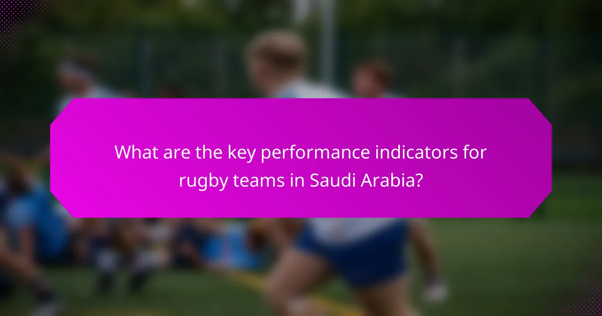 What are the key performance indicators for rugby teams in Saudi Arabia?