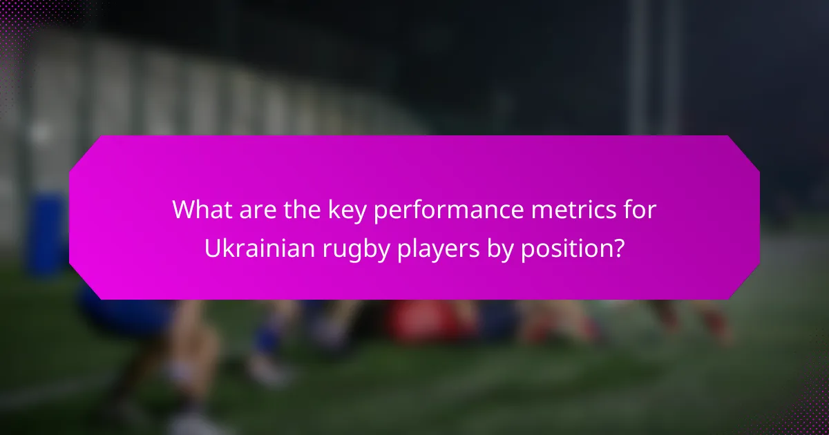 What are the key performance metrics for Ukrainian rugby players by position?
